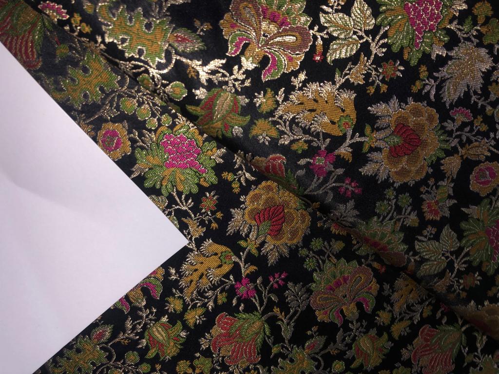 Silk Brocade fabric 44" wide Floral Jacquard KING KHAB available in 4 colors BRO917