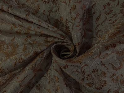 Silk Brocade fabric Brown, Beige & Cream Color 44" wide BRO150[3]