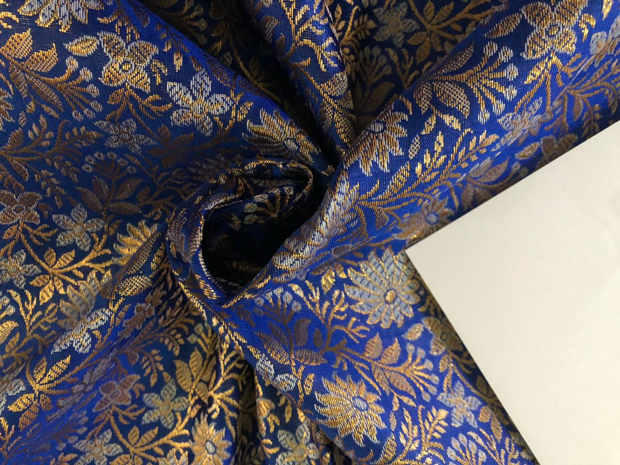 Celestial Blue Silk Brocade JV-1430 Fabric main image 1