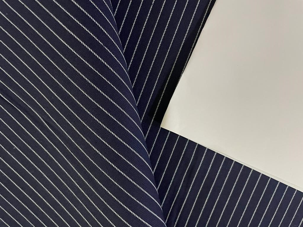 100% Cotton Denim  STRIPE Fabric 58" wide available in two shades dark denim/light denim [13064/65/15356]