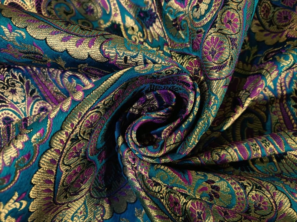Iridescent Green Silk Brocade JV-1585/01 Fabric