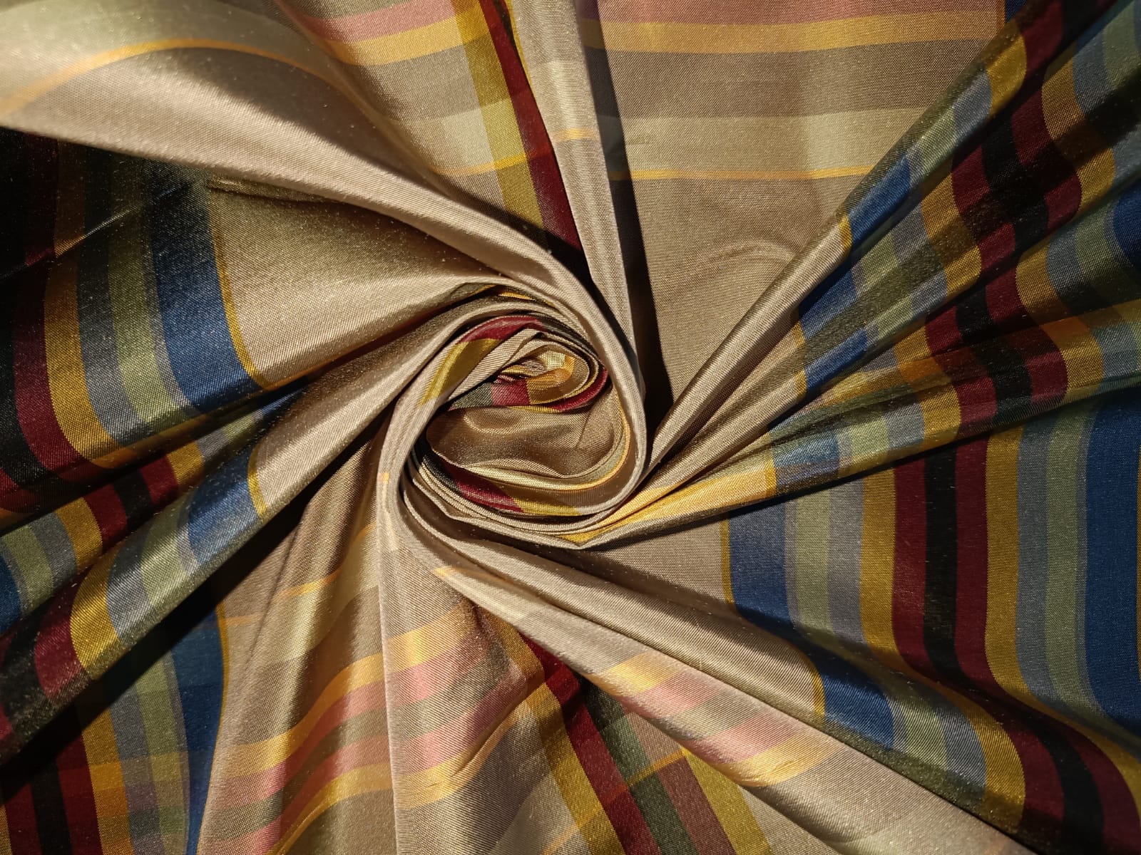 Blue 040 Silk Taffeta Plaids & Stripes main image 0