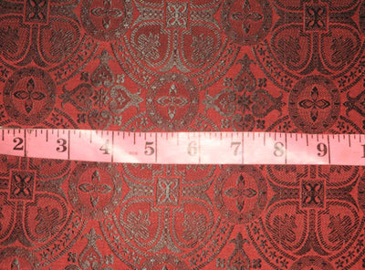 Silk Brocade Vestment Fabric Red & Black 44" wide BRO137[1]
