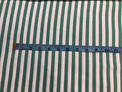 100% cotton yarn dyed stripe 58" wide available in 3 colors red/green and grey