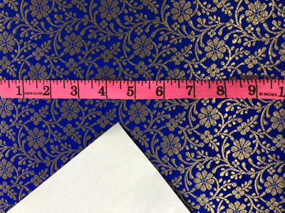 Silk Brocade fabric 44" wide Floral Jacquard available in 2 colors Bright green and Royal blue BRO916