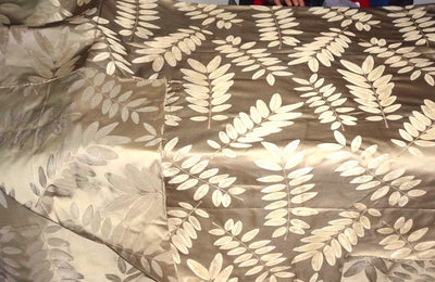 100%silk taffeta jacquard gold with leaf design TAFJ24-54&quot; wide