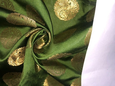 Silk Brocade fabric with Metallic gold motif Jacquard  44" wide BRO927 available in 5 colors and designs