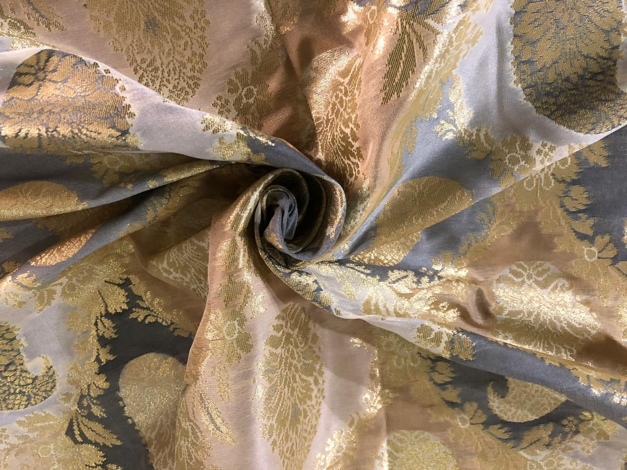 Gold Silk Brocade JV-1625 Fabric