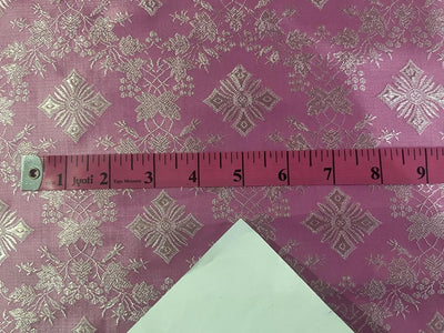 SILK BROCADE FABRIC baby pink colour 44" wide BRO159[3] available for bulk preorder