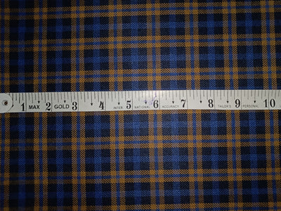Tweed Suiting Heavy weight premium Fabric mustard and blue Plaids 58" wide [12982]