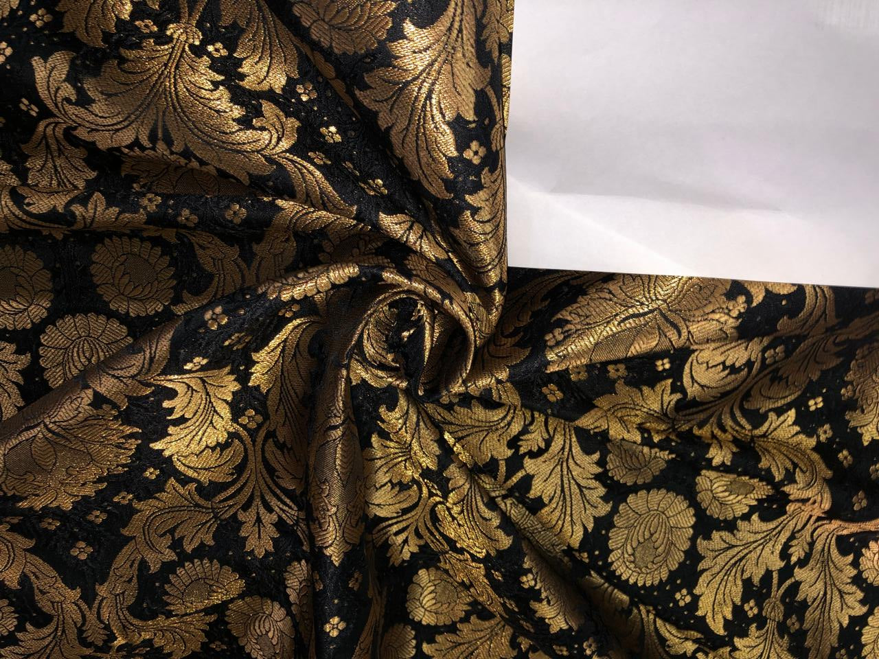 Black/Autumn Harvest Silk Brocade JV-1496 Fabric main image 0