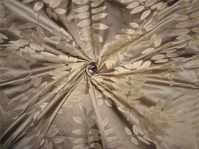 100%silk taffeta jacquard gold with leaf design TAFJ24-54&quot; wide