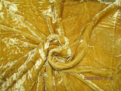 100% Crushed Velvet Mustard Gold Fabric ~ 58&quot; wide