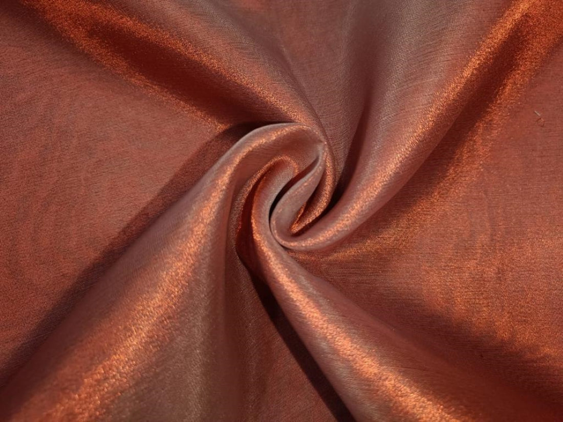 Silk Tissue Organza Fabric Sheer gold x black Color 44 wide