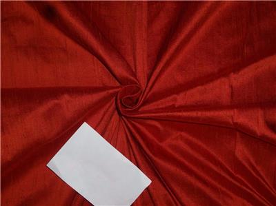 100% Pure Silk Dupioni Fabric Deep Rusty Red Color 54" wide with Slubs MM72[2]