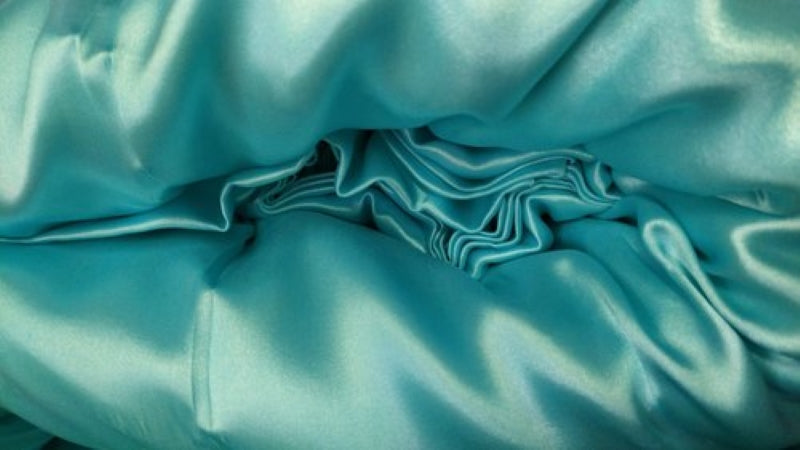 Ocean Blue viscose modal satin weave fabric ~ 44&quot; wide.(108)[2197]