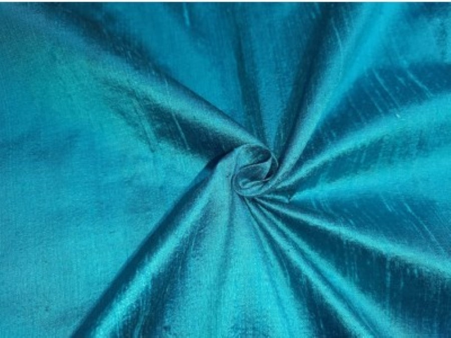 100% Pure Silk Dupion Fabric BLUE X BLACK  colour 54" wide WITH SLUBS MM85[4]