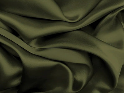 Dark Olive Green viscose modal satin weave fabric ~ 44&quot; wide sold by the yard.(11)[1432]