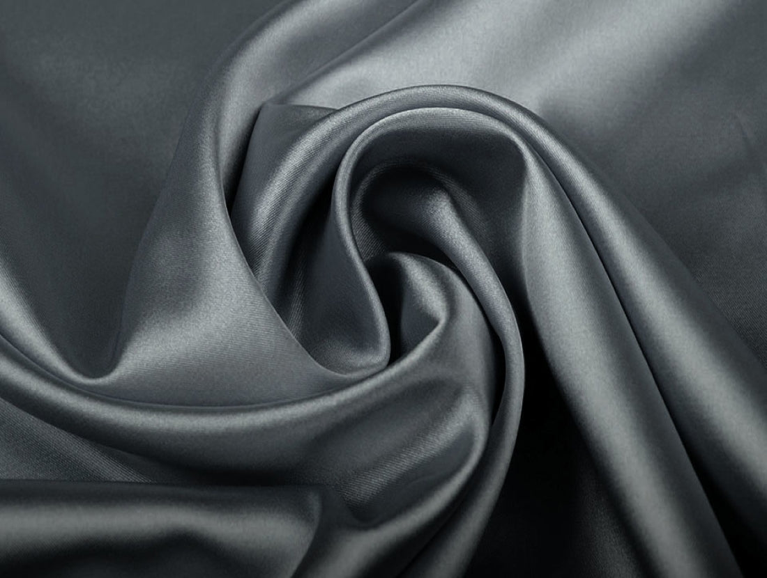 Dark Lead Grey viscose modal satin weave fabric ~ 44&quot; wide.(25)[9311]