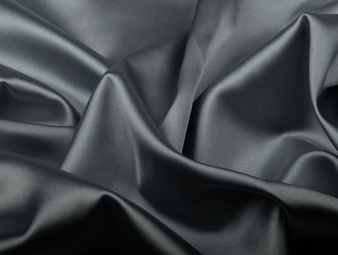 Dark Lead Grey viscose modal satin weave fabric ~ 44&quot; wide.(25)[9311]