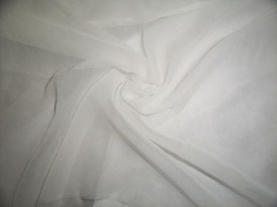 white colour silk chiffon fabric -40 gram{11 mm} 44" wide [1550]