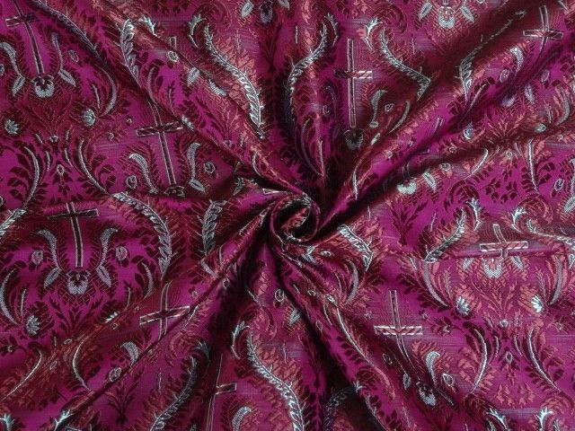 Silk Brocade Vestment Fabric Blue,Wine & Purple color 44" WIDE BRO113