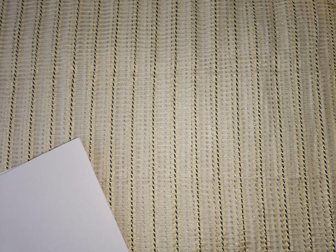 ivory silk organza fancy rope stripes fabric 44&quot; wide