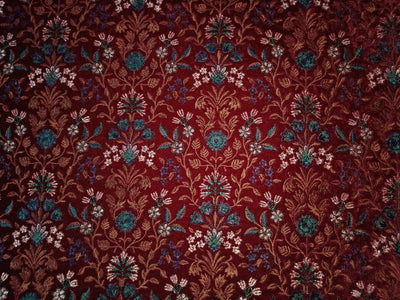 Brocade Velvet Embroidered fabric wine color 44" wide BRO866[2] [12853]