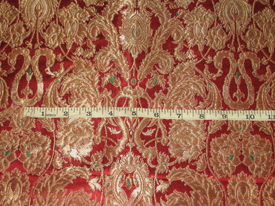 Heavy Silk Brocade Fabric Metallic Gold,Red color BRO78[1]