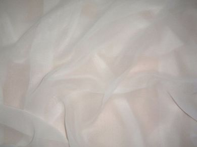 White~100% silk chiffon fabric 44" wide 23.50 yds bolt [419]