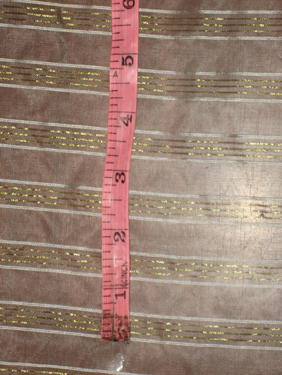 silk organza Metallic Gold Jacquard stripes fabric 54" wide [1930]