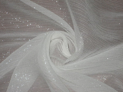 White silk silver lurex chiffon 44" wide ( dyeable) [1956]