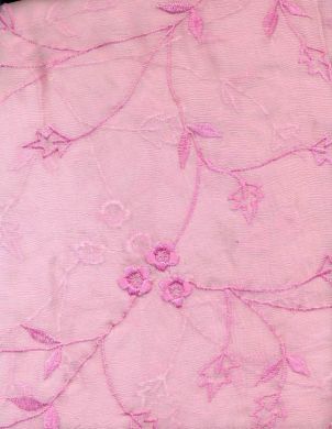 silk chiffon embroidery pink embroidery 44" wide [439]