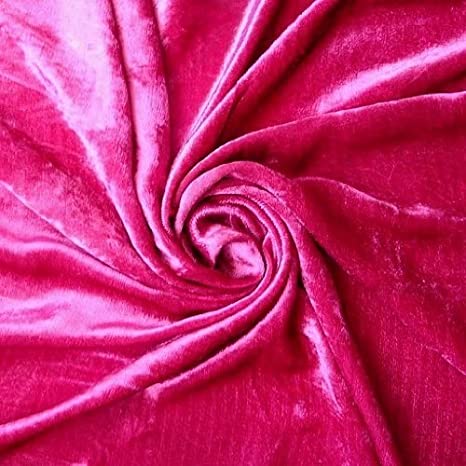 100% Crushed Velvet Fuchsia Pink Fabric 44" wide[557]