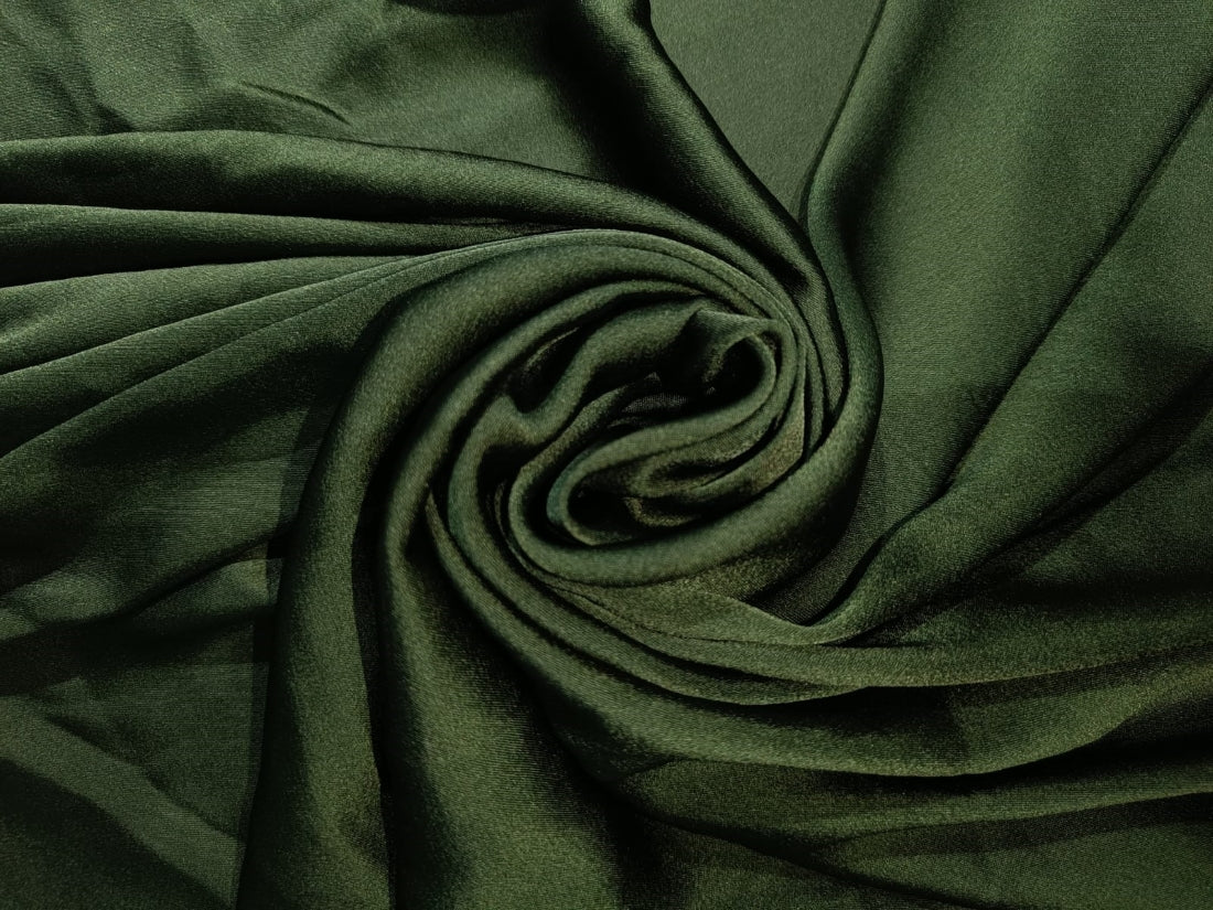 Viscose modal satin weave bottle green color fabric 44" wide [12487]