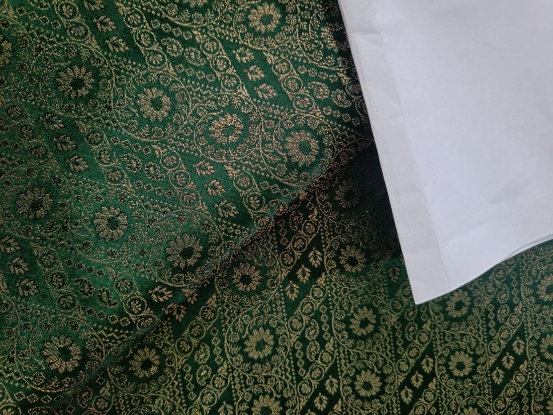 Silk Brocade fabric 44" wide available in three colors green, navy and red  BRO865