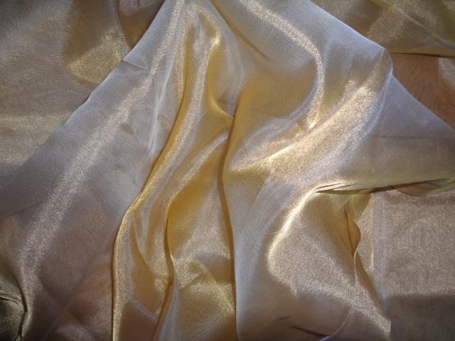 100%  Silk tissue fabric with gold 44" wide [12328]