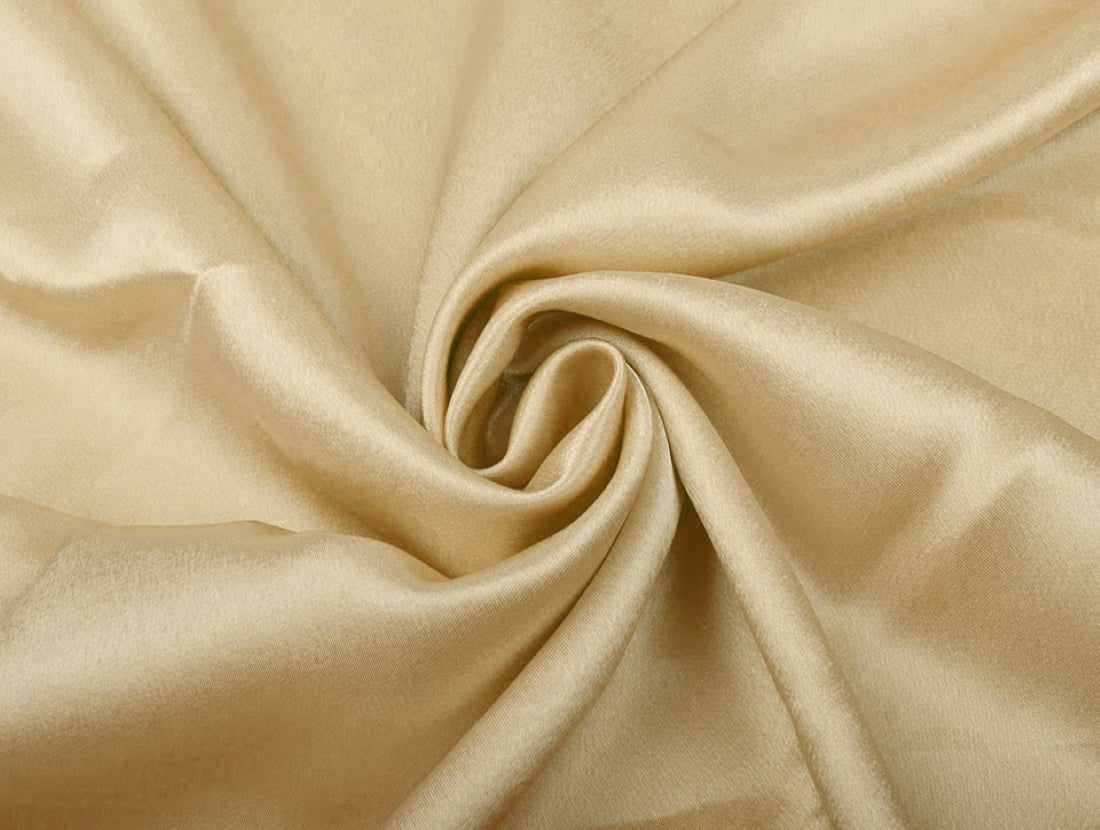 Cream Gold viscose modal satin weave fabric ~ 44&quot; wide.(88)[11347]