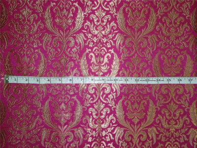 Heavy Silk Brocade Fabric Hot Pink x Metallic Gold Color 36" WIDE BRO504[3]