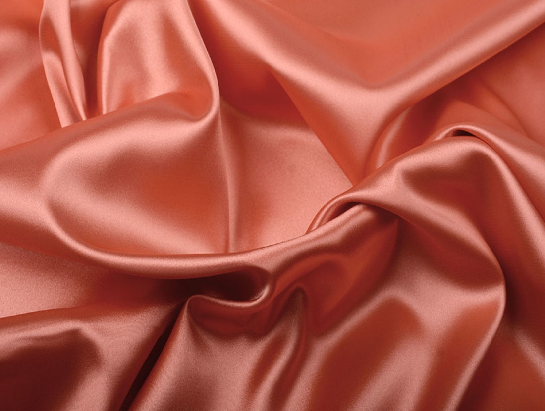 Coral Pink viscose modal satin weave fabric ~ 44&quot; wide.(93)[3181]