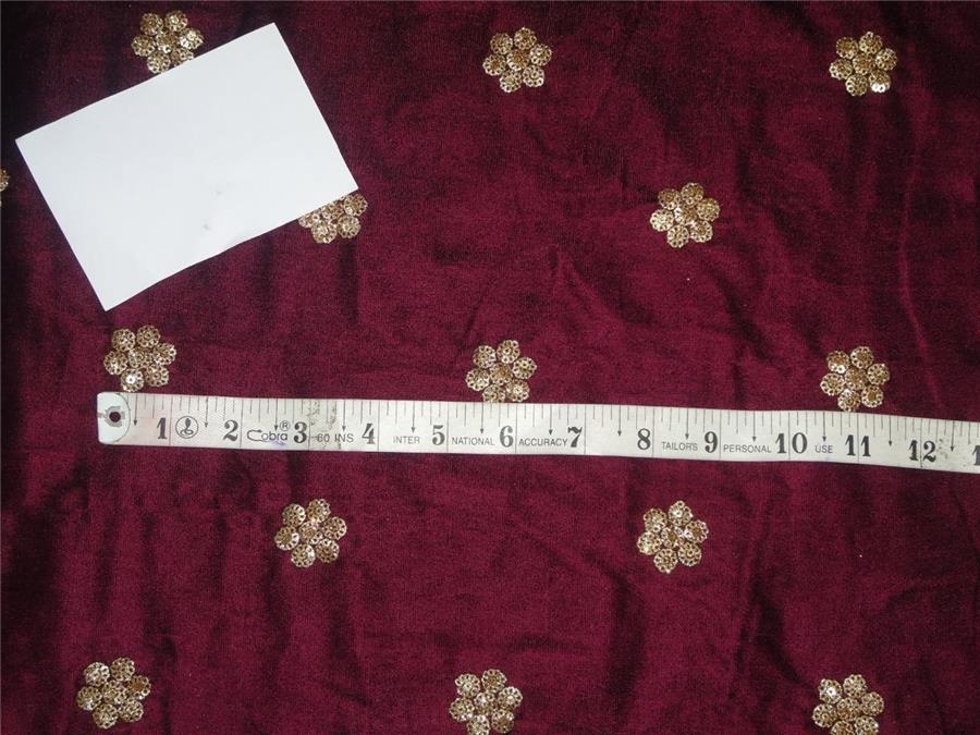 Iridescent Embroidered Aubergine Micro Velvet Fabric ~ 44&quot; wide[8285]