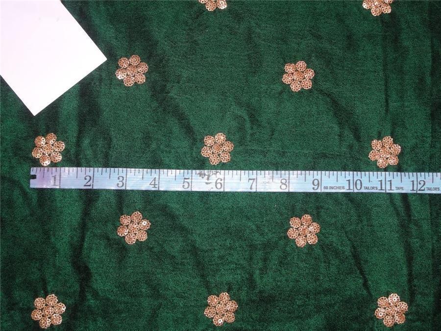 Iridescent Embroidered Dark Green Micro Velvet Fabric ~ 44&quot; wide[8284]