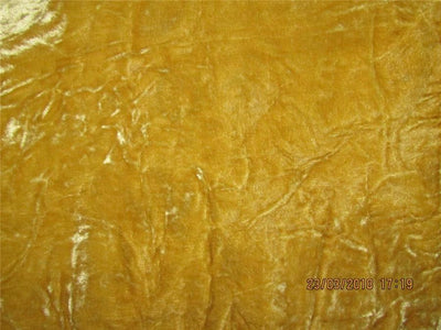 100% Crushed Velvet Mustard Gold Fabric 58" wide [8427]