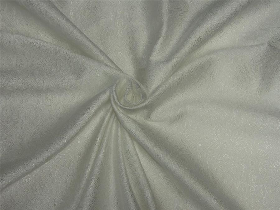 Silk Brocade Fabric NATURAL WHITE color 44" wide BRO589[3]