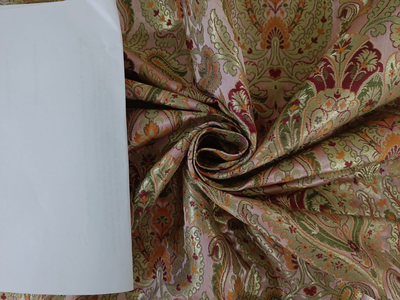 Pink Silk Brocade JV-1581AC Fabric