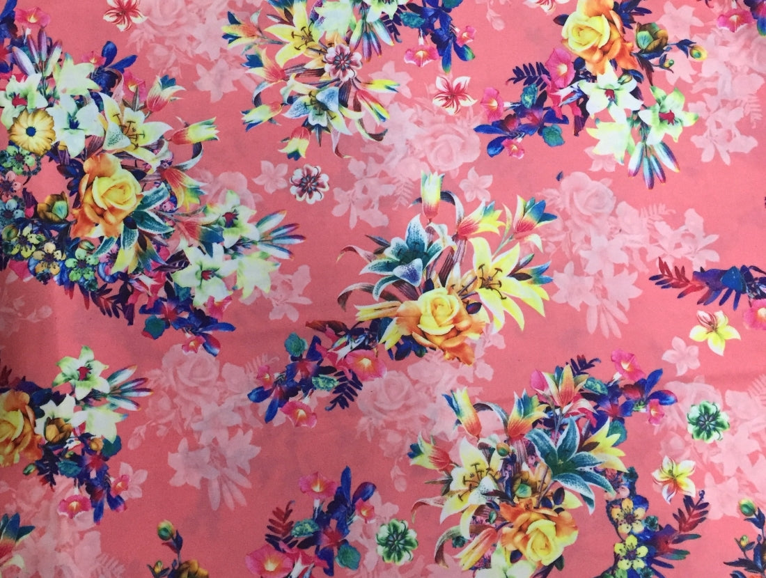 Viscose Rayon Digital Floral Print Modal fabrics 58" wide