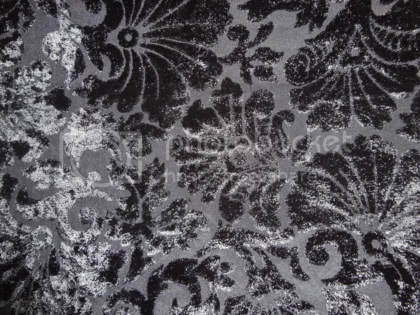 Black Devore Polyester Viscose Burnout Velvet fabric ~ 44&quot; wide [3862]