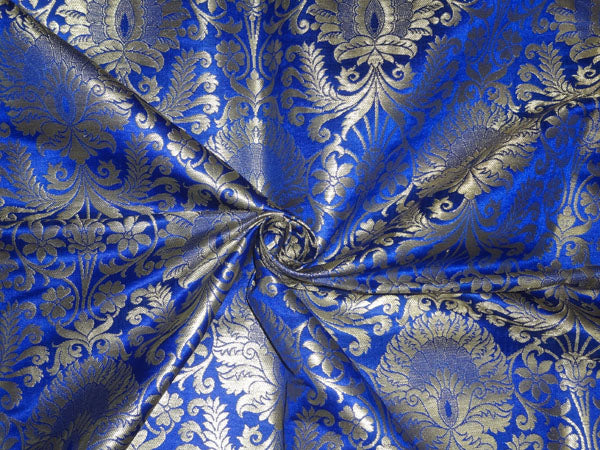 Royal Blue Silk Brocade JV-1594 Fabric main image 0