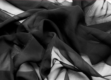 viscose Georgette fabric black colour 44" wide [5989]