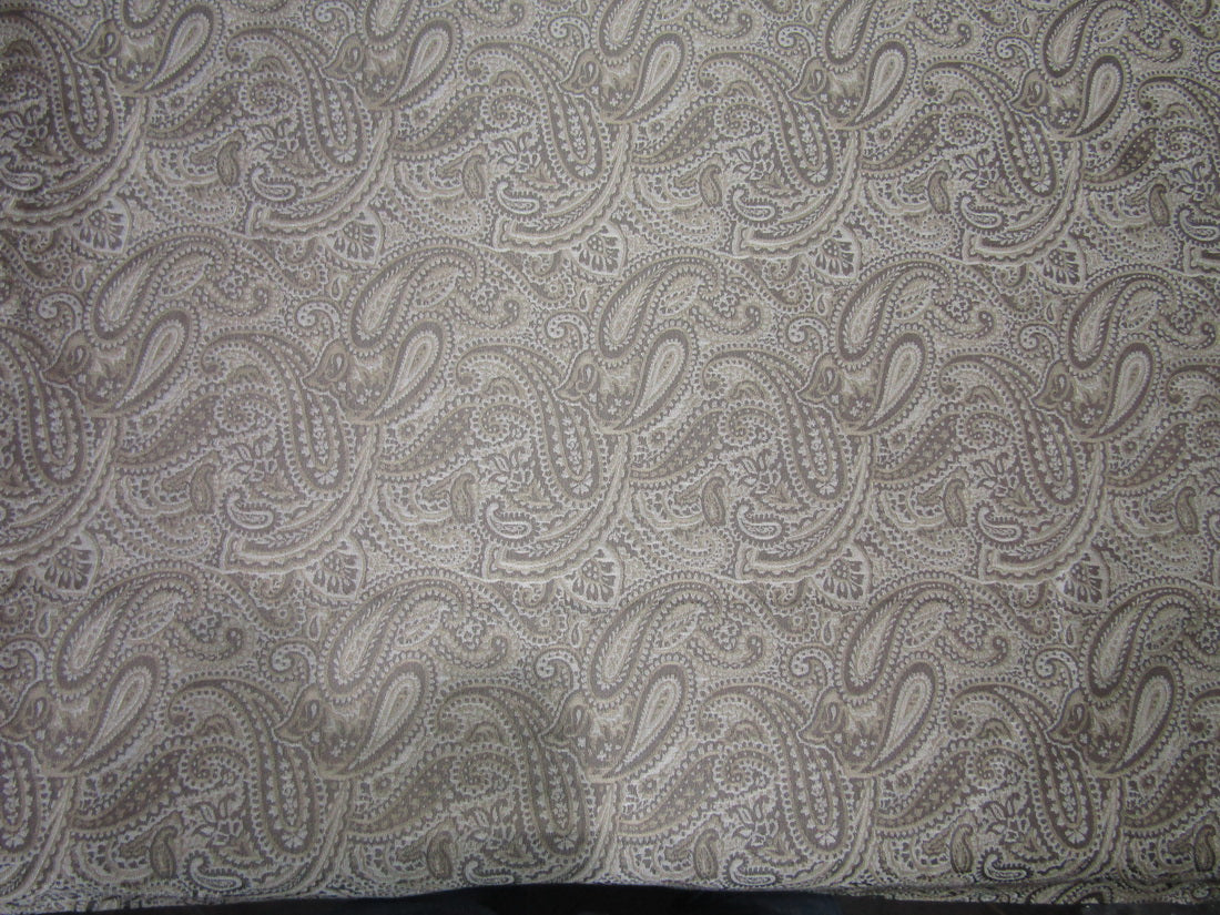 100% silk Brocade Jacquard Fabric paisleys khakhi brown 44" WIDE BRO692[3]